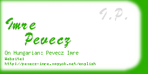 imre pevecz business card